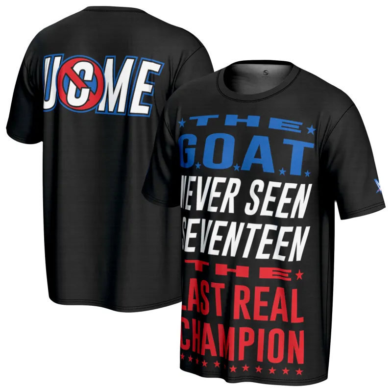 Men's ProSphere Black John Cena The G.O.A.T. T-Shirt sold by WWE