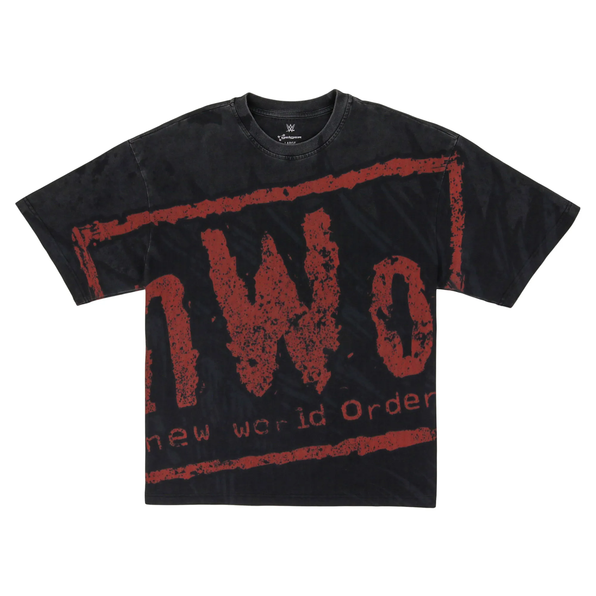 Men's WWE x John Geiger Black nWo Wolfpac T-Shirt sold by WWE