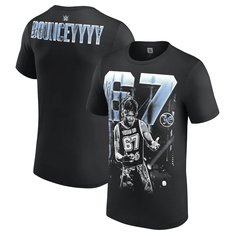 Men's Black Je'Von Evans Young OG 6 7 T-Shirt made by WWE