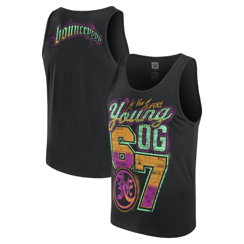 Men's Black Je'Von Evans Young OG Tank Top sold by WWE