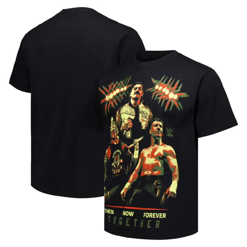Men's Ripple Junction Black Eddie Guerrero Dom, Rey, Eddie Boxy T-Shirt made by Ripple Junction