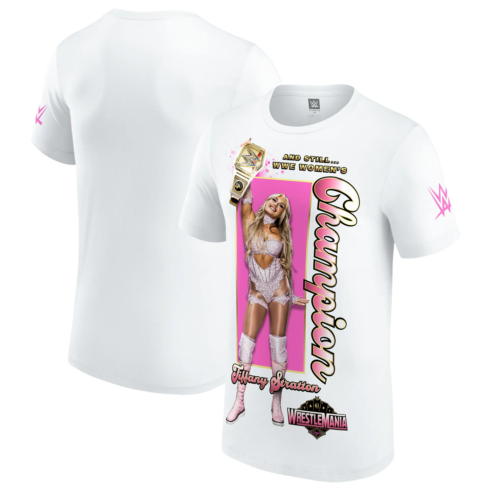 Men's White Tiffany Stratton WrestleMania 41 Winner T-Shirt sold by WWE