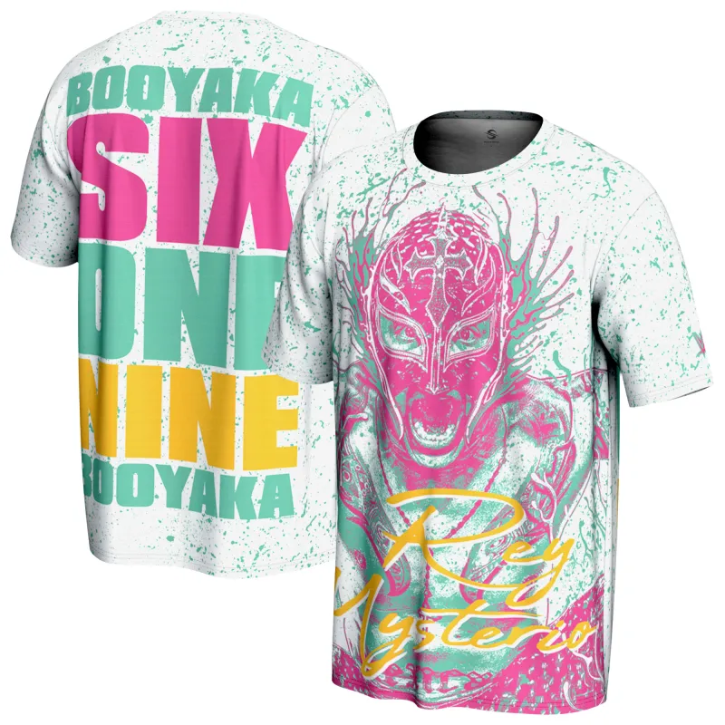 Men's ProSphere White Rey Mysterio 619 T-Shirt made by WWE