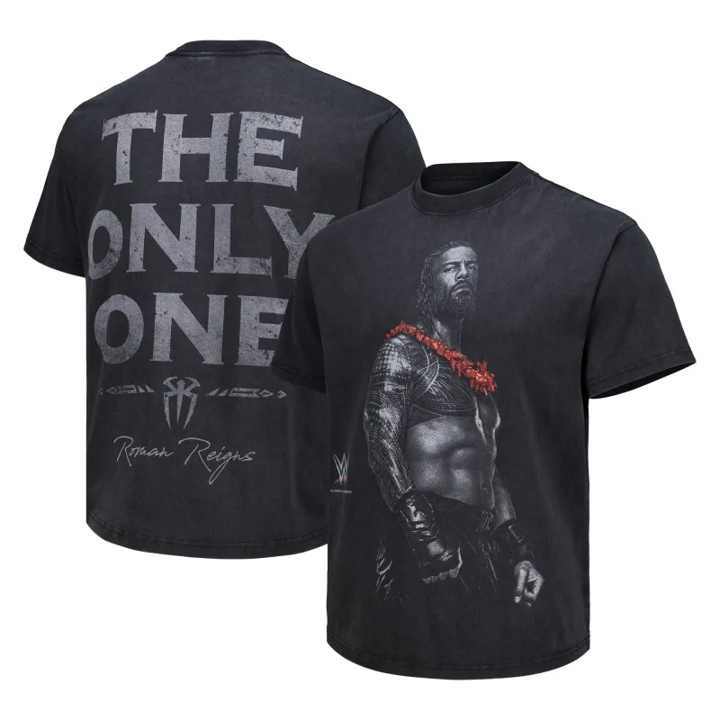 Men's Heather Black Roman Reigns The Only One Boxy T-Shirt sold by WWE