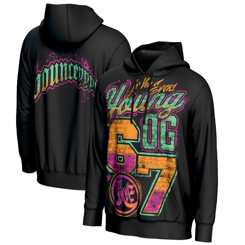 Men's ProSphere Black Je'Von Evans Young OG 6 7 Hoodie sold by WWE