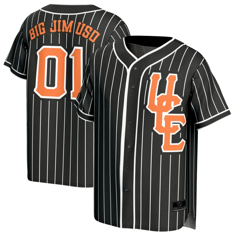 Men's ProSphere Black Jimmy Uso Fashion Baseball Jersey sold by WWE