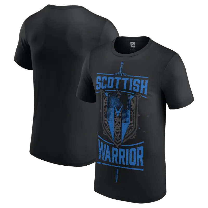Men's Black Drew McIntyre Scottish Warrior T-Shirt sold by WWE