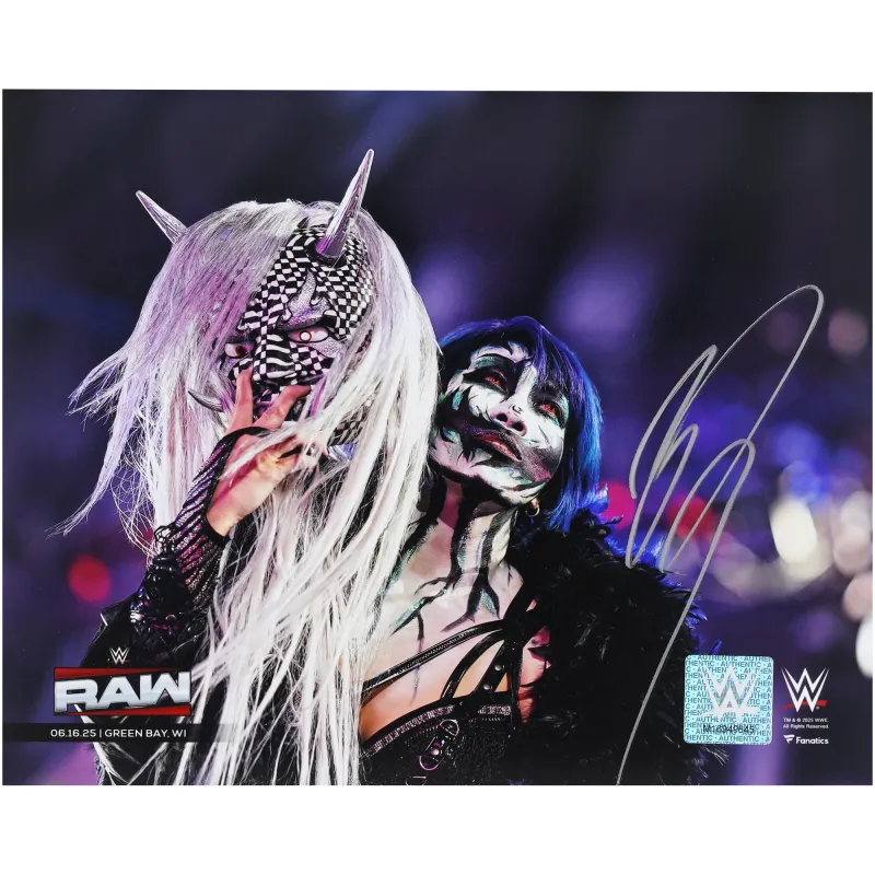 Asuka WWE Autographed 8" x 10" Entrance with Mask Photograph made by WWE