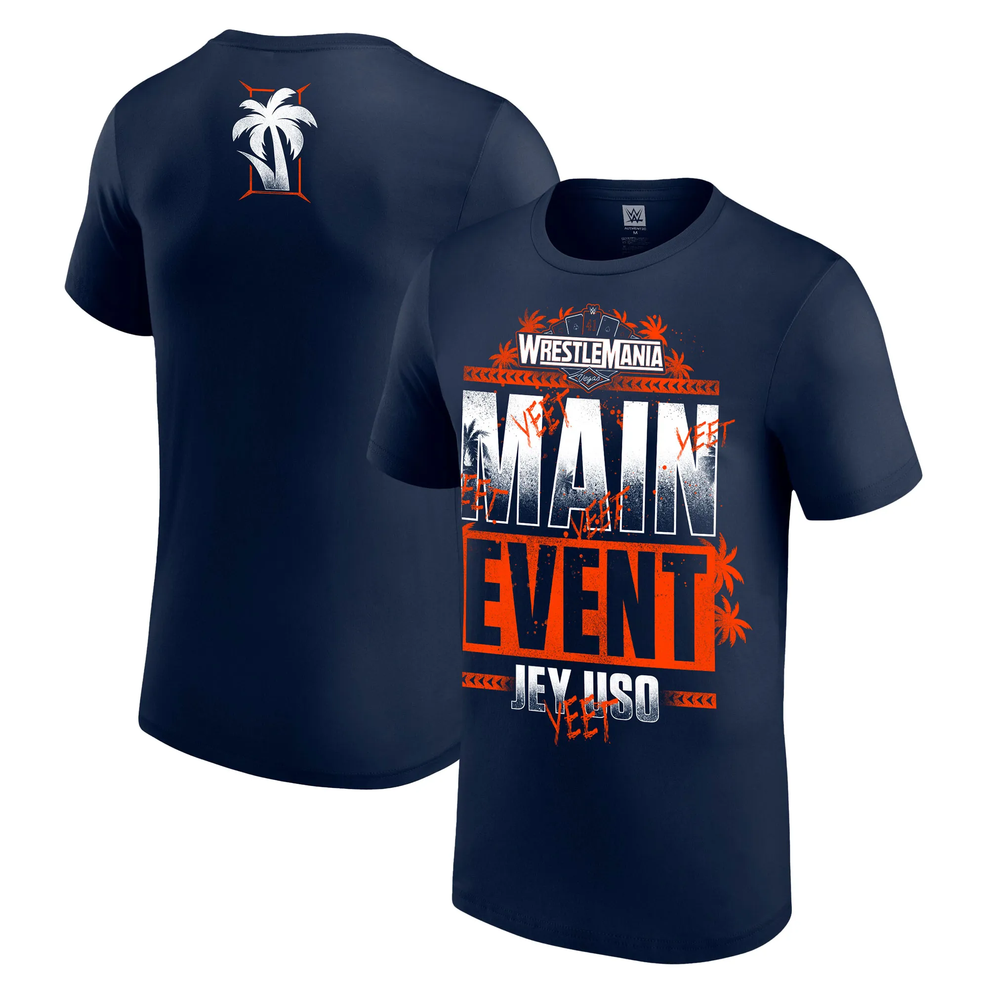 Men's Navy Jey Uso Men's Royal Rumble 2025 Winner T-Shirt sold by WWE