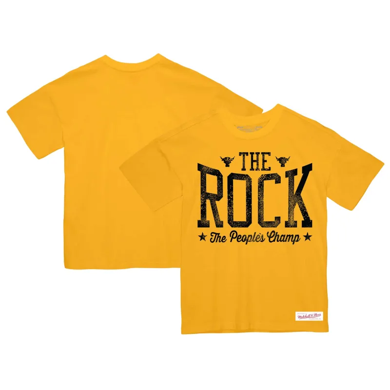 Men's Mitchell & Ness Gold The People's Champ T-Shirt sold by WWE