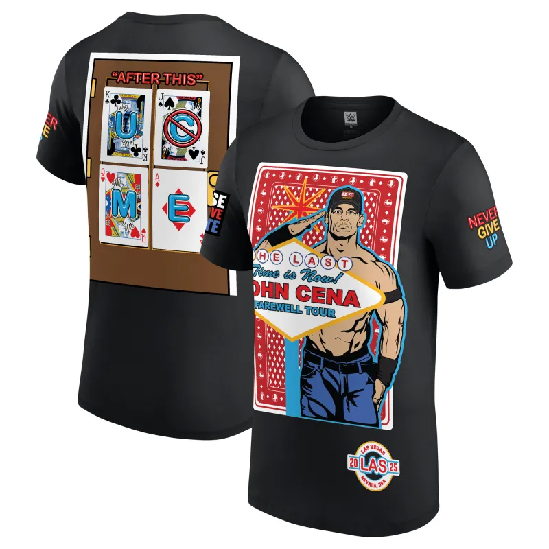 Men's Black John Cena Farewell Tour 2025 Las Vegas T-Shirt sold by WWE