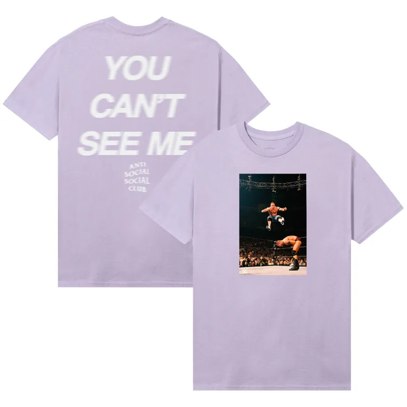 Men's AntiSocialSocialClub x WWE Violet John Cena You Can't See Me T-Shirt made by Anti Social Social Club