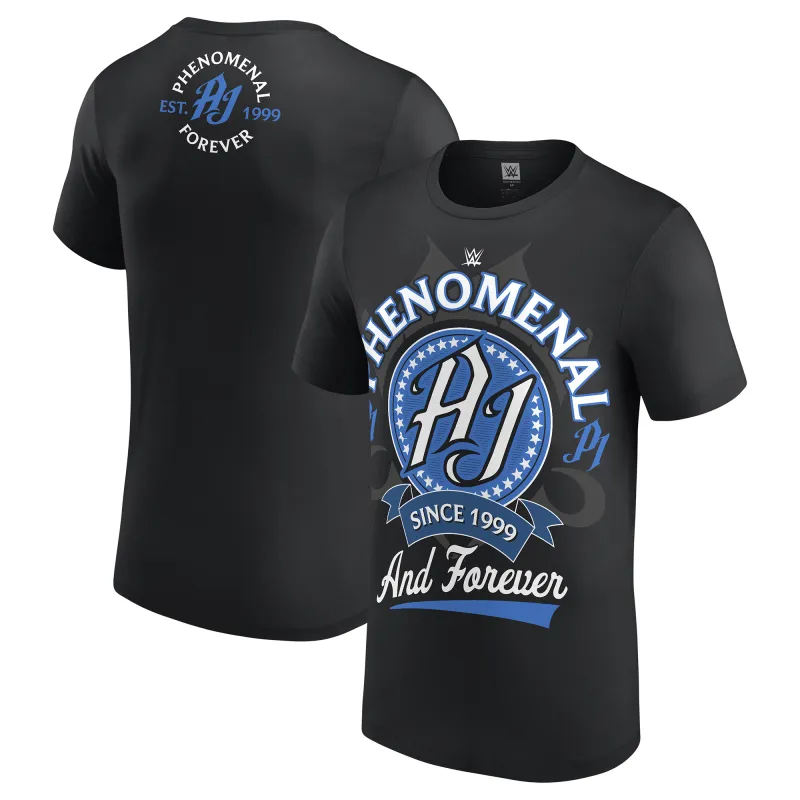 Men's Black AJ Styles Phenomenal T-Shirt sold by WWE