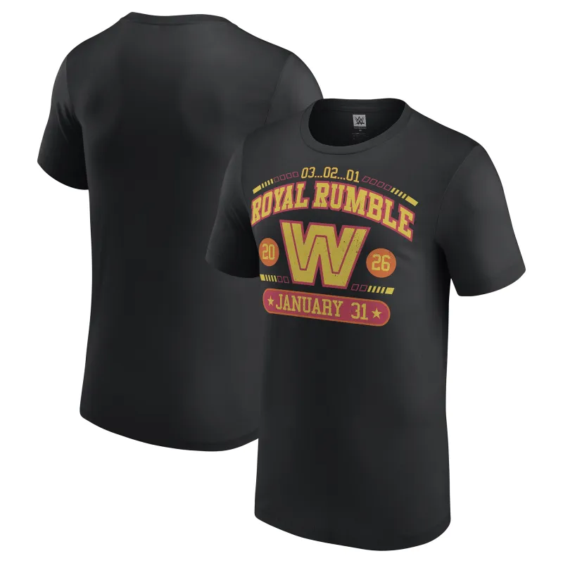 Men's Black Royal Rumble 2026 Retro T-Shirt sold by WWE