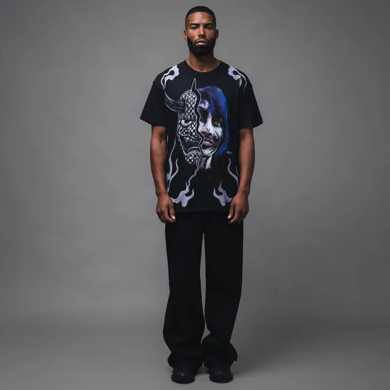 Men's WWE x Complex Black Asuka Oni T-Shirt made by Complex