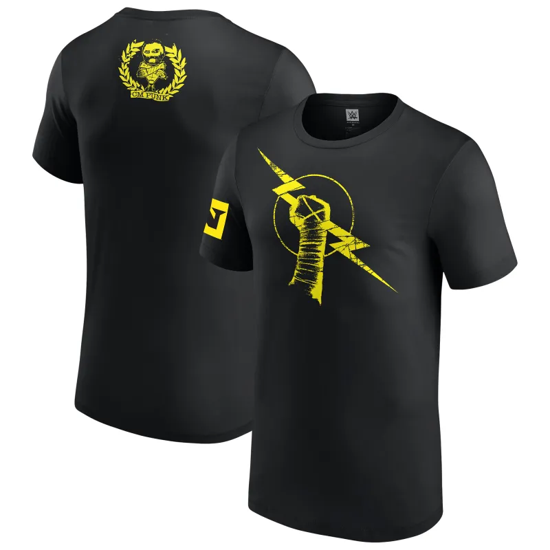 Men's Black CM Punk Nexus Retro T-Shirt made by WWE