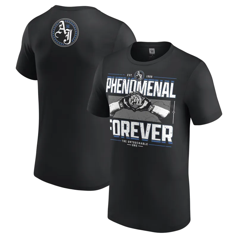 Men's Black AJ Styles Phenomenal Forever T-Shirt sold by WWE