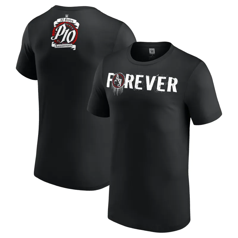 Men's Black AJ Styles Forever T-Shirt sold by WWE