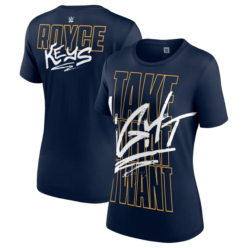 Women's Navy Royce Keys Take What I Want T-Shirt made by WWE