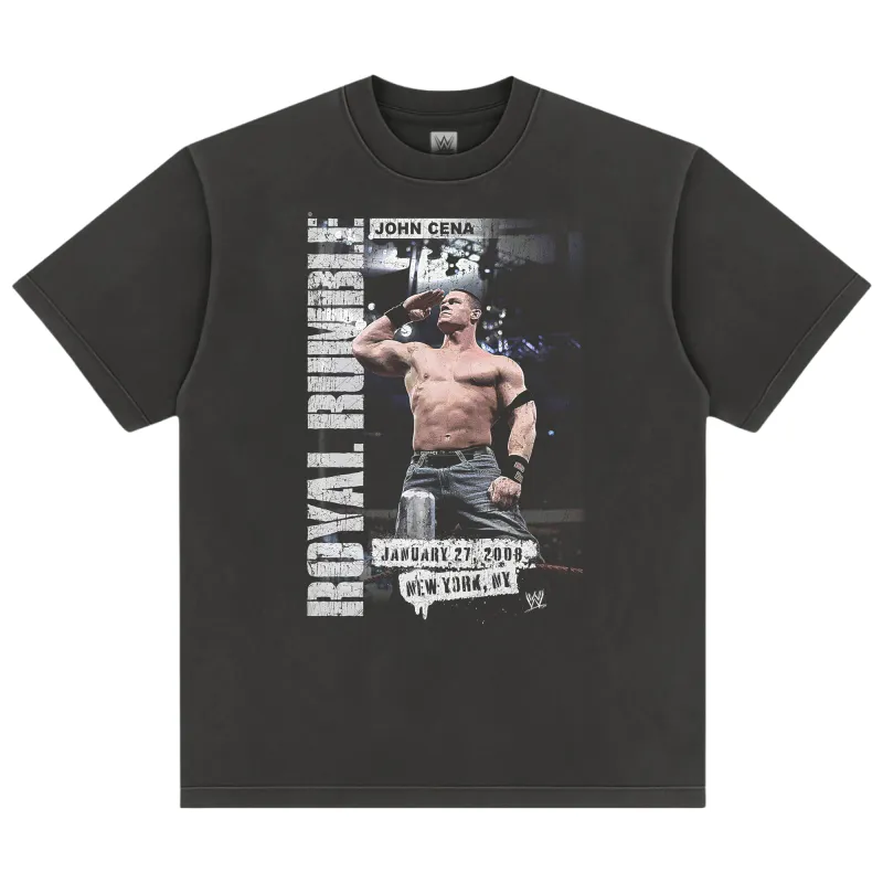 Men's Black John Cena Royal Rumble 2008 Boxy T-Shirt sold by WWE