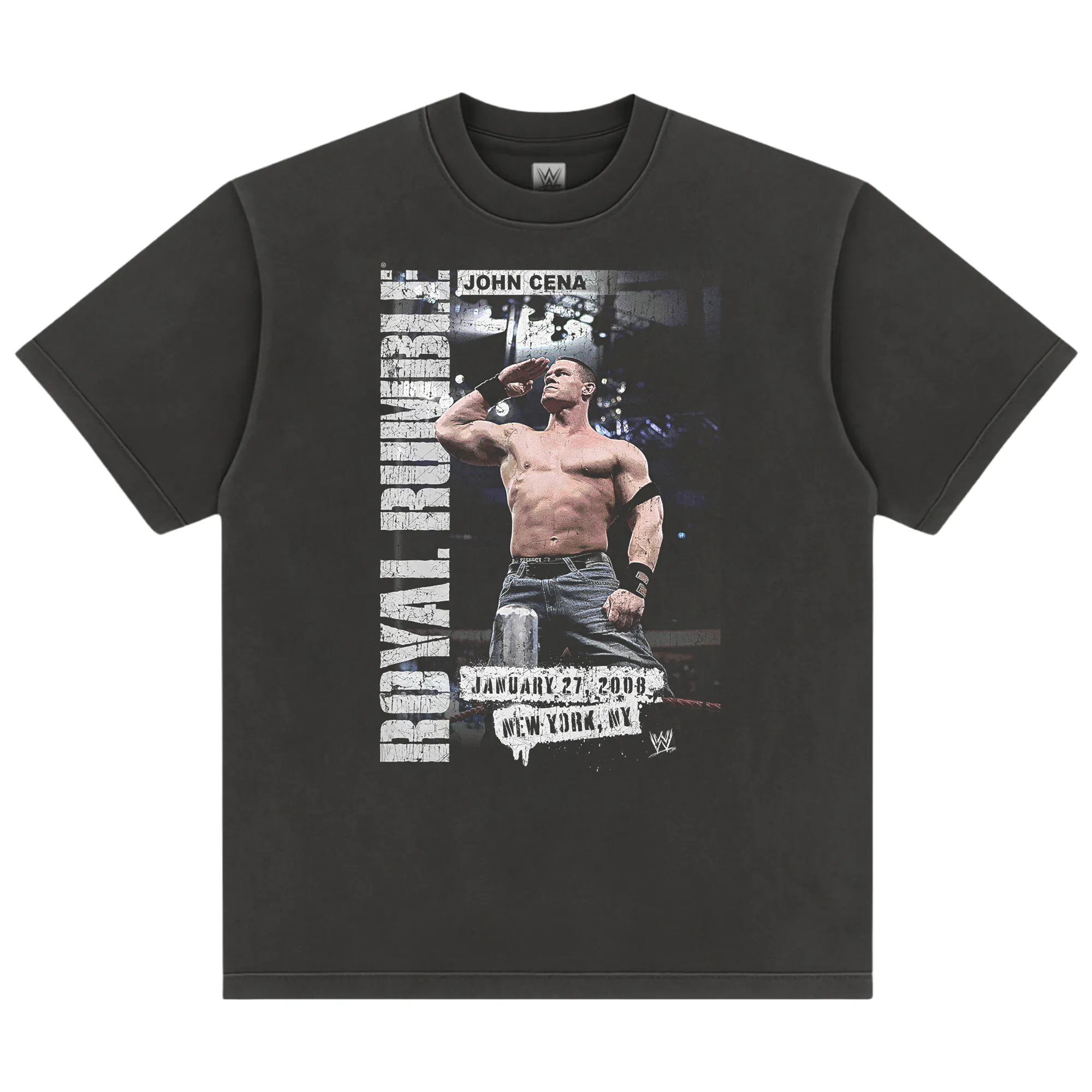 Men's Black John Cena Royal Rumble 2008 Boxy T-Shirt sold by WWE