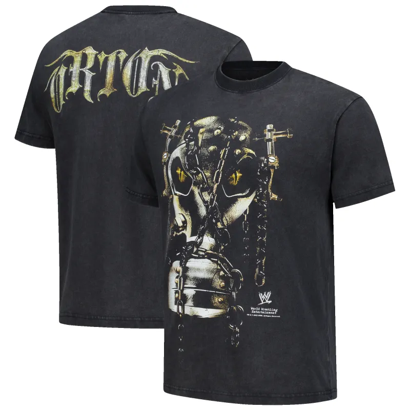 Men's Black Randy Orton Gas Mask T-Shirt made by WWE