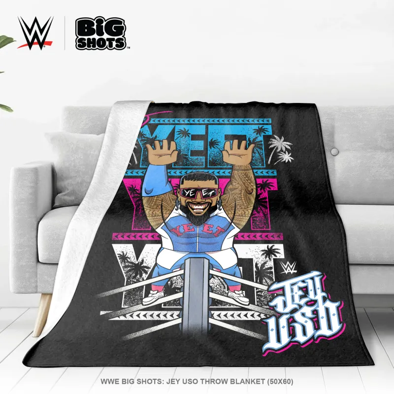 Big League Pillows Jey Uso 50" x 60" Fleece Throw Blanket sold by WWE