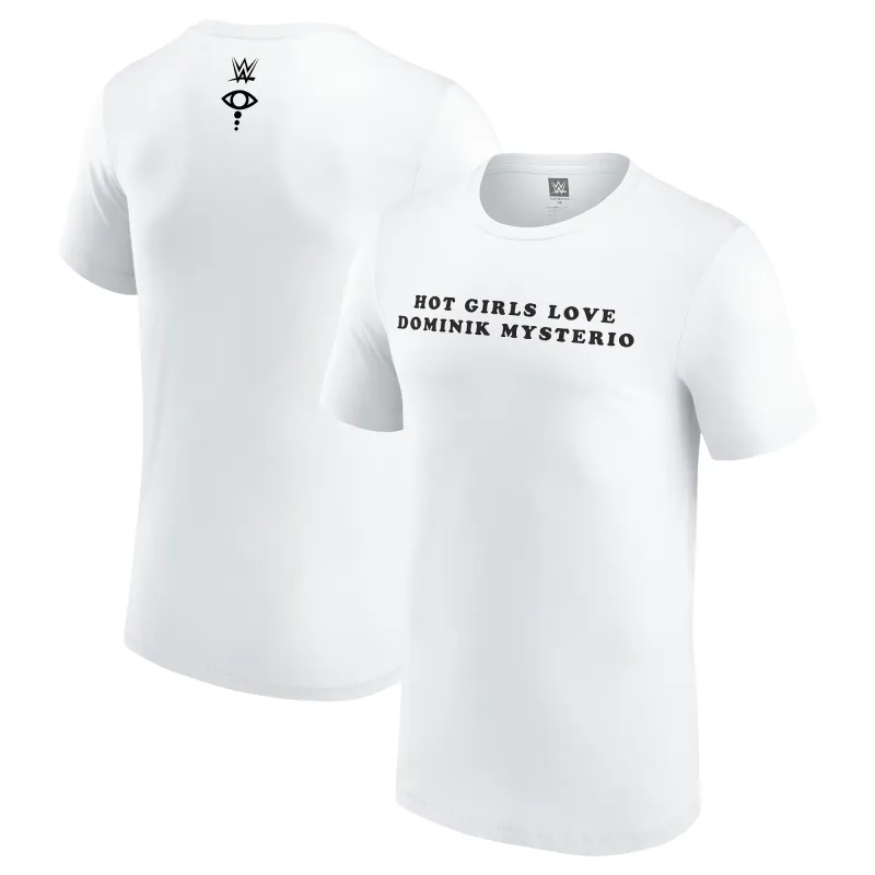 Men's White Liv Morgan Hot Girls Love Dominik Mysterio T-Shirt made by WWE