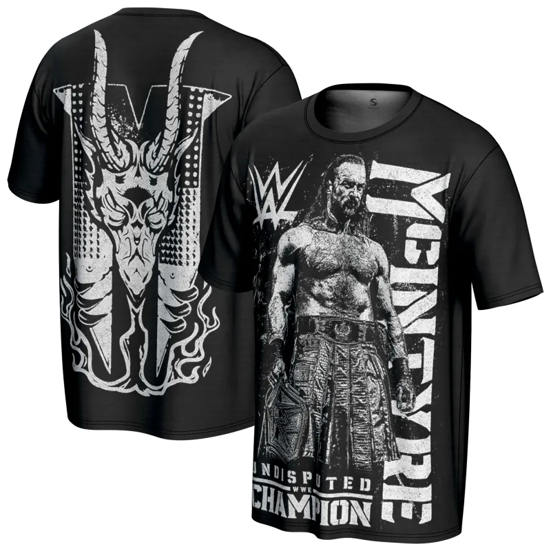 Men's ProSphere Black Drew McIntyre Champ T-Shirt made by WWE