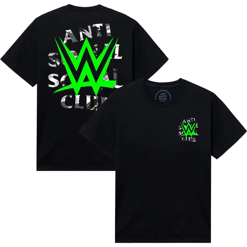 Men's AntiSocialSocialClub x WWE Black Lockout T-Shirt sold by WWE