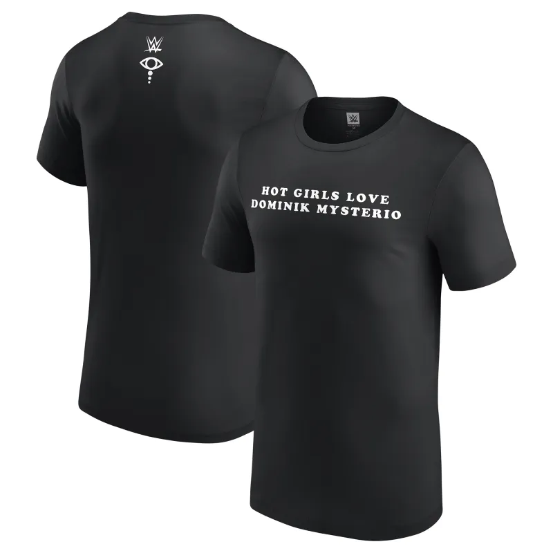 Men's Black Liv Morgan Hot Girls Love Dominik Mysterio T-Shirt made by WWE