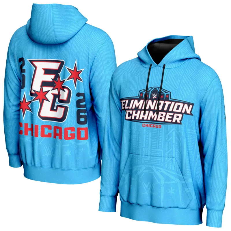 Men's ProSphere Blue WWE 2026 Elimination Chamber Hoodie made by WWE