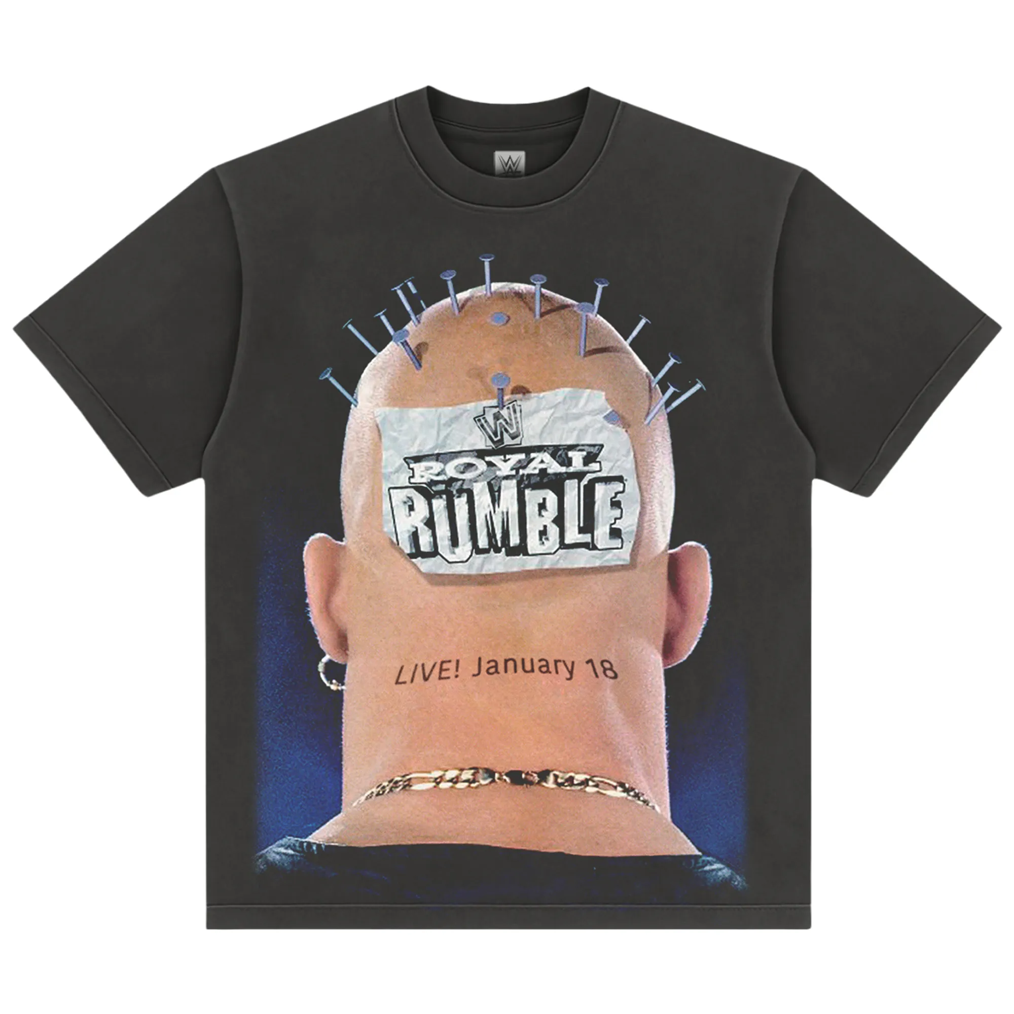 Men's Black "Stone Cold" Steve Austin Royal Rumble 1998 Boxy T-Shirt sold by WWE