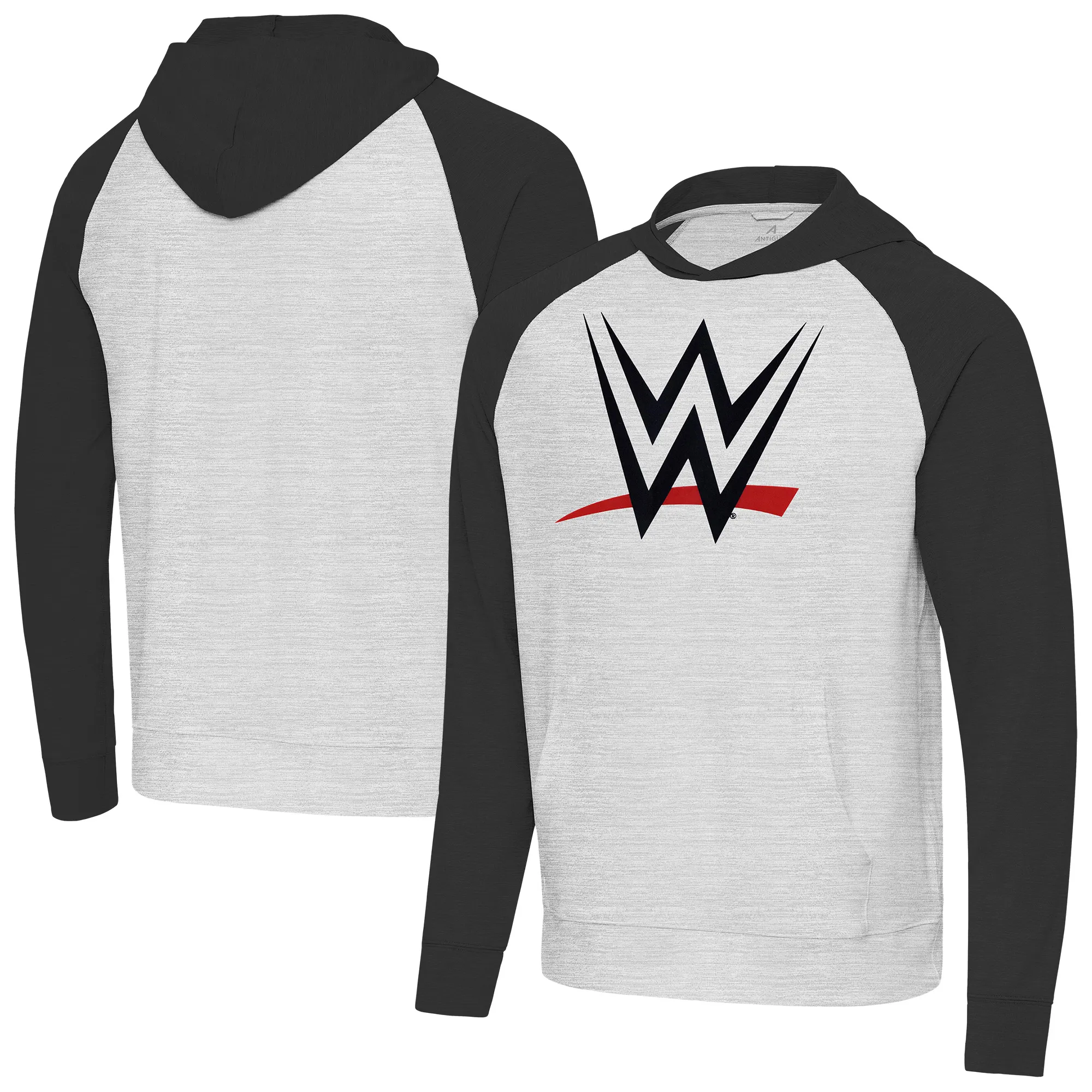 Men's Antigua Black/Heather Gray WWE Urgent Hoodie sold by WWE
