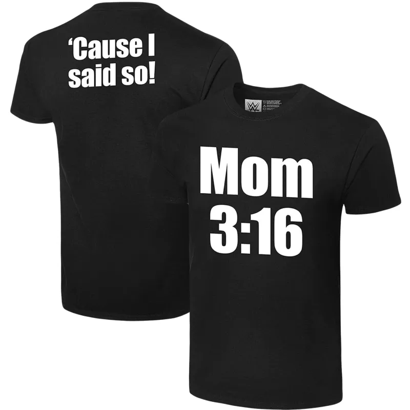 Men's Black "Stone Cold" Steve Austin Mom 3:16 T-Shirt made by WWE