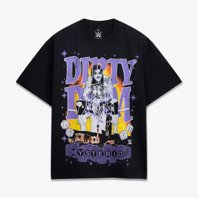 Men's Ripple Junction Black Dominik Mysterio From The Cell To The Strip Graphic T-Shirt made by Ripple Junction