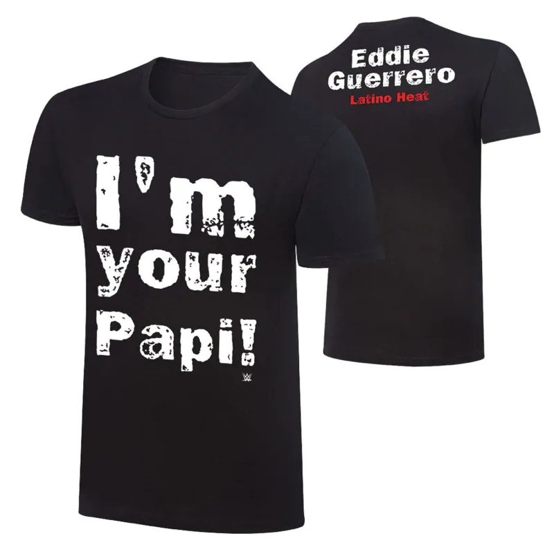 Men's Black Eddie Guerrero I'm Your Papi! T-Shirt made by WWE