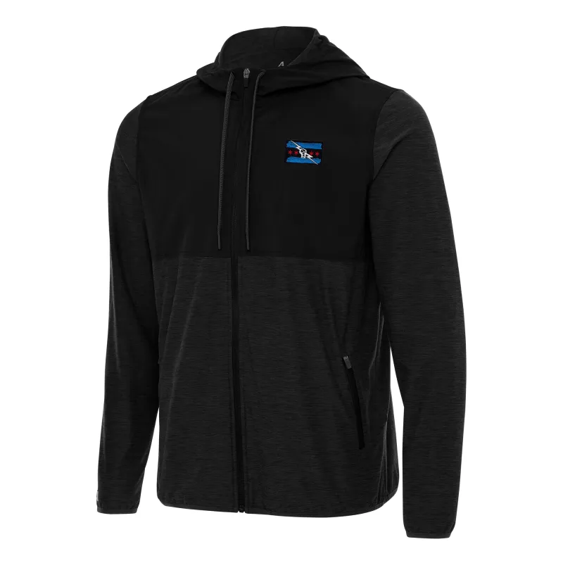 Men's Antigua Black CM Punk Sway Full-Zip Hooded Jacket made by Antigua