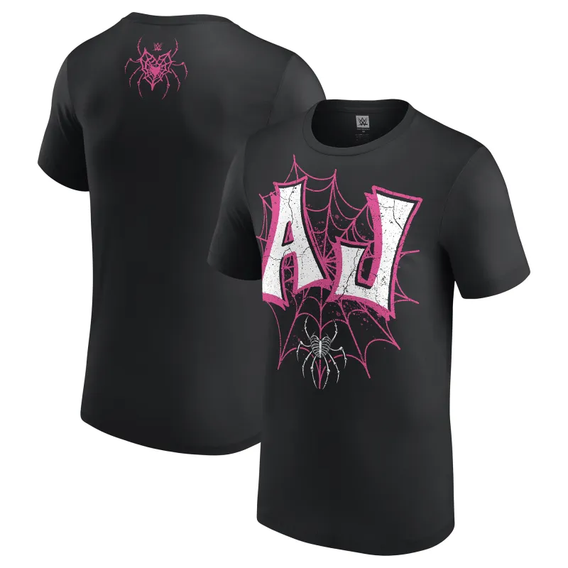 Men's Black AJ Lee Pink Initials T-Shirt sold by WWE