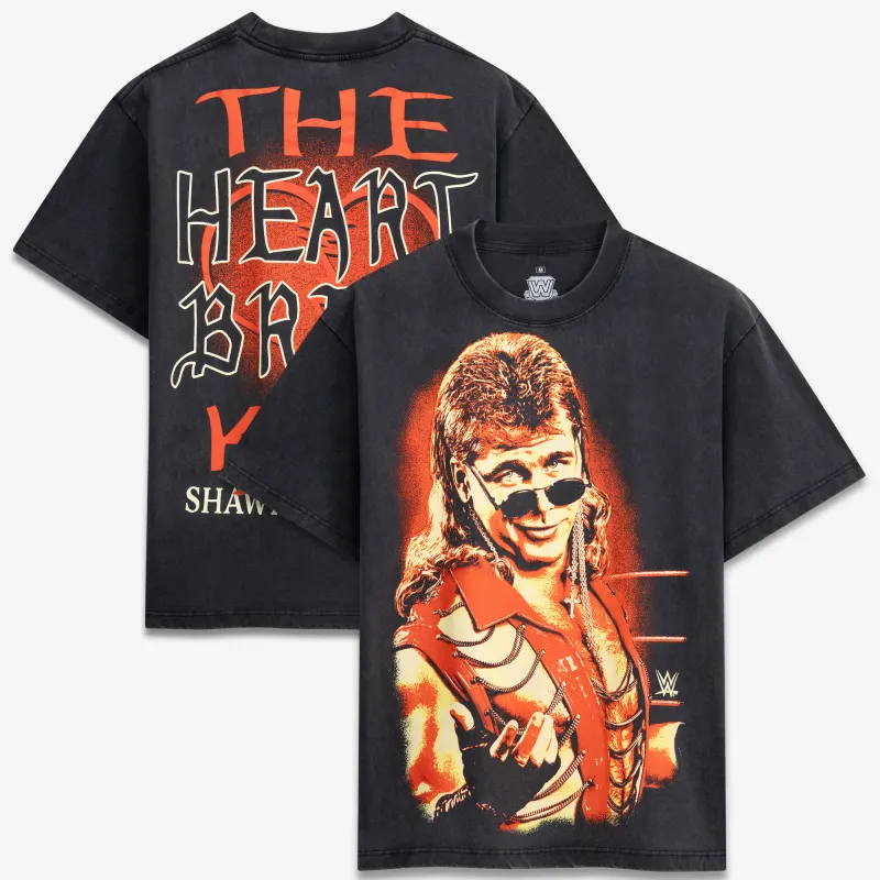 Men's Ripple Junction Black Shawn Michaels Heartbreak Kid Jumbo Text Graphic T-Shirt made by Ripple Junction