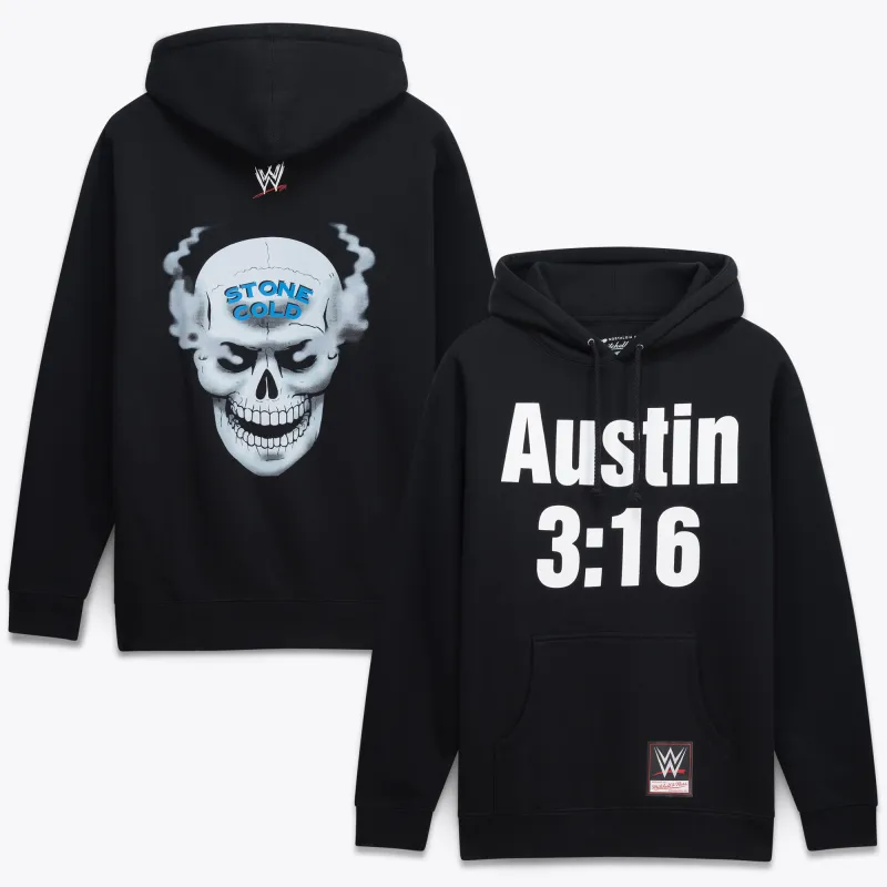 Men's Mitchell & Ness Black "Stone Cold" Steve Austin Hoodie made by Mitchell & Ness