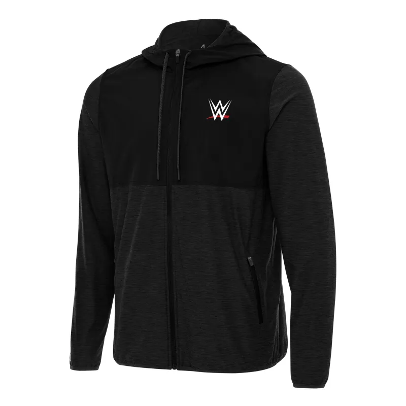 Men's Antigua WWE Merchandise Black WWE Sway Full-Zip Jacket made by WWE