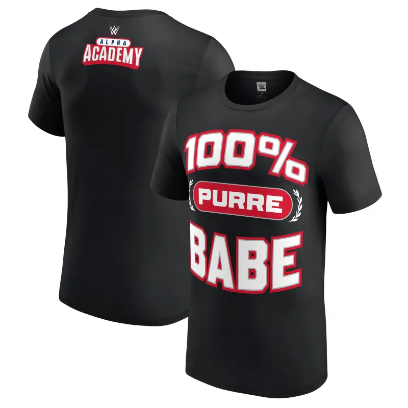 Men's Black Alpha Academy 100% Purre Babe T-Shirt made by WWE