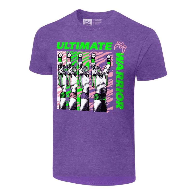 Men's Purple The Ultimate Warrior Retro T-Shirt made by WWE