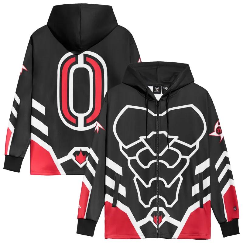 Men's Chalk Line Black/Red Penta Entrance Full-Zip Hoodie made by WWE