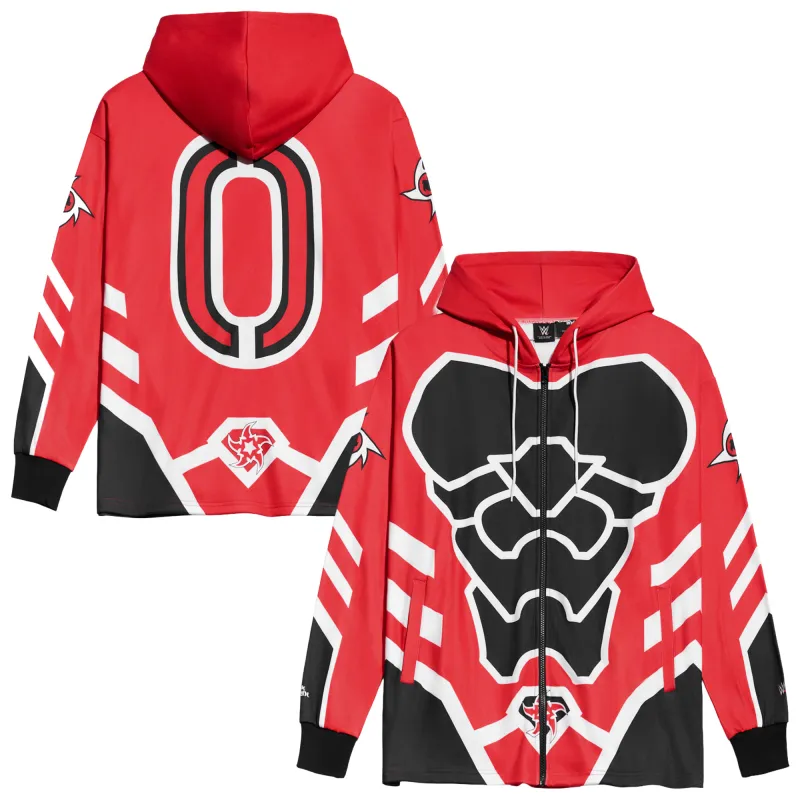 Men's Chalk Line Red/Black Penta Entrance Full-Zip Hoodie made by WWE