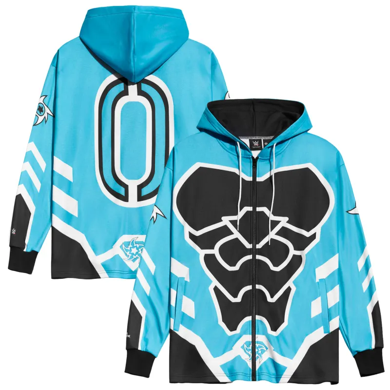 Men's Chalk Line Aqua Penta Entrance Full-Zip Hoodie made by WWE