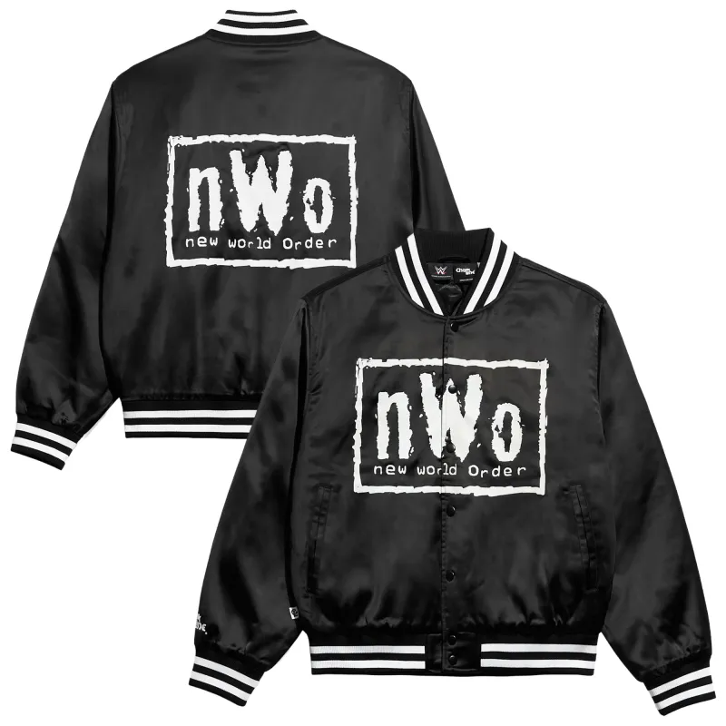 Men's Chalk Line Black nWo OG Quilted Satin Full-Snap Jacket made by WWE