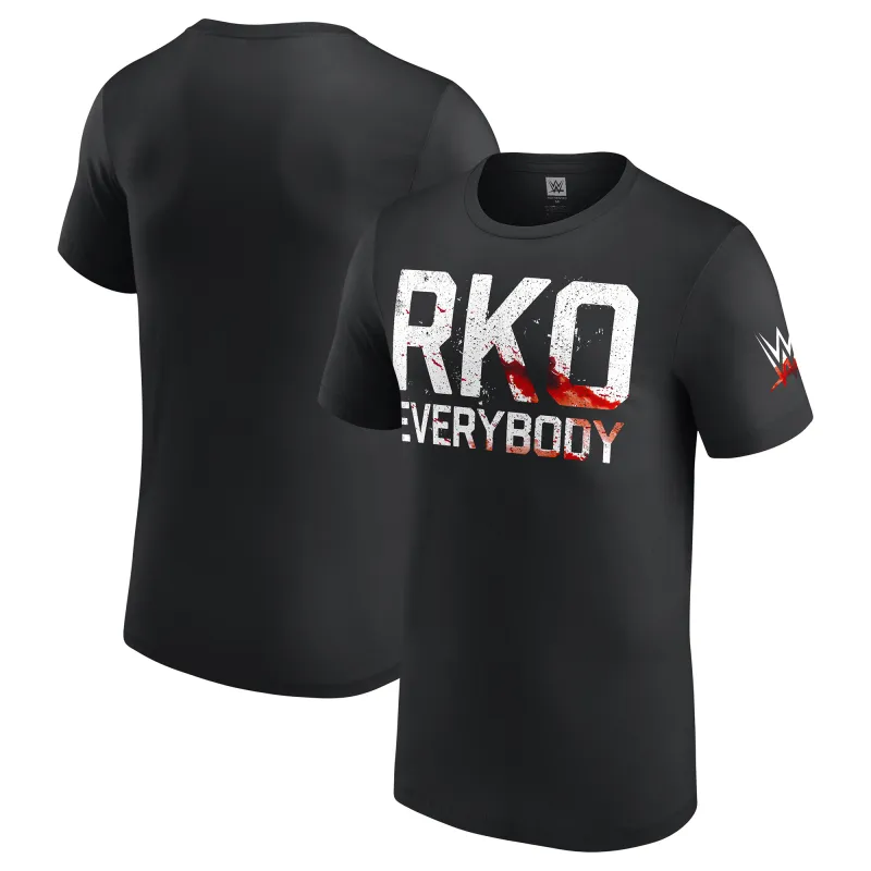 Men's Black Randy Orton Bloody RKO Everybody T-Shirt made by WWE