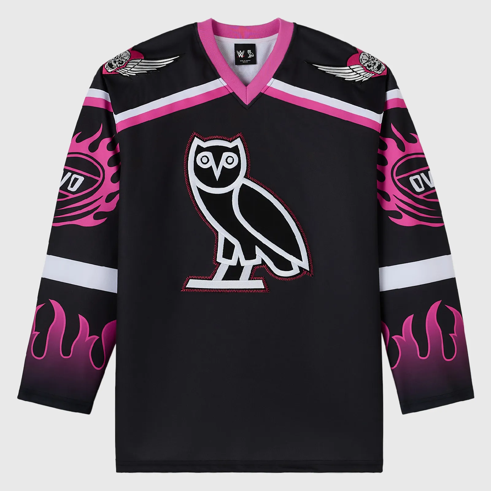 Unisex OVO x WWE Black Bret Hart The Hitman Hockey Jersey sold by WWE